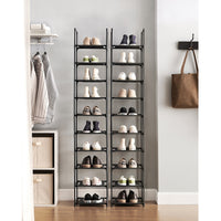 Smal Schoenenrek met 10 Niveaus, 33 x 33 x 173 cm