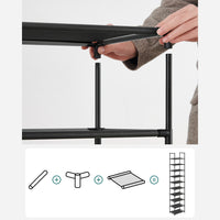 Smal Schoenenrek met 10 Niveaus, 33 x 33 x 173 cm
