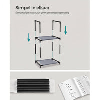 Smal Schoenenrek met 10 Niveaus, 33 x 33 x 173 cm