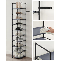 Smal Schoenenrek met 10 Niveaus, 33 x 33 x 173 cm