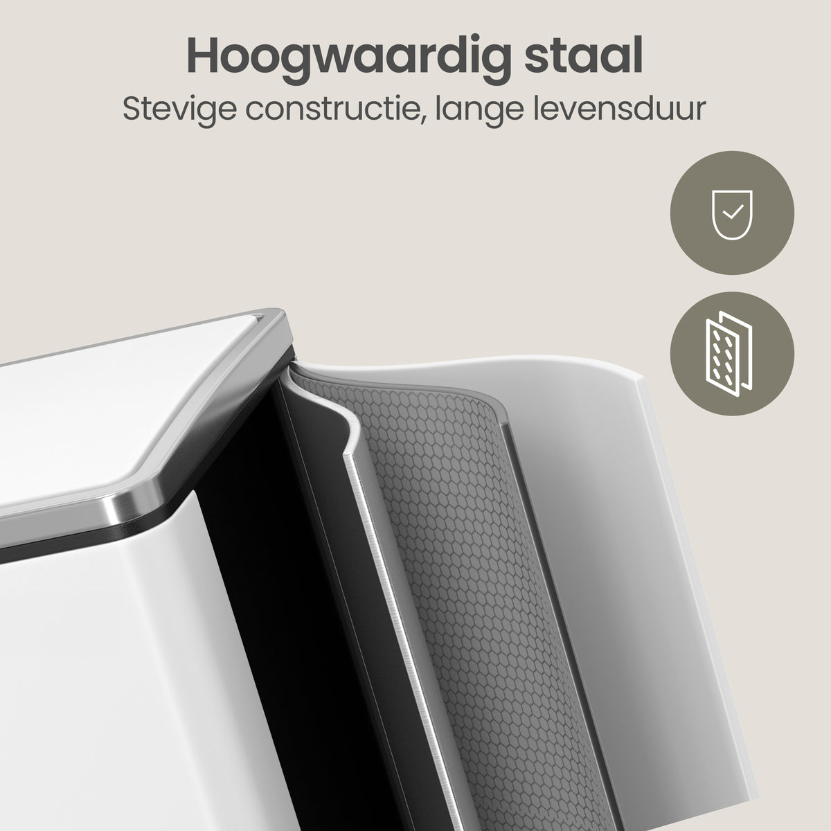 Afvalscheidingssysteem met Voetpedaal en 3 Binnenemmers van 18 Liter