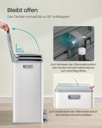 Prullenbak met 2 Compartimenten en Soft-close Deksel, 2x30 Liter