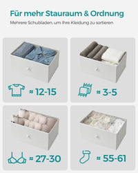 Hoge Smalle Ladekast met 4 Stoffen Lades en Metalen Frame, 30 x 45 x 91,7 cm
