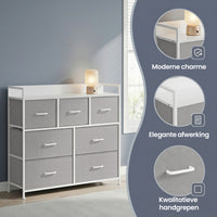 Ladekast met 7 Stoffen Lades en Metalen Frame, 28,6 x 98,1 x 85,1 cm