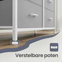 Ladekast met 7 Stoffen Lades en Metalen Frame, 28,6 x 98,1 x 85,1 cm