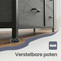 Ladekast met 7 Stoffen Lades en Metalen Frame, 28,6 x 98,1 x 85,1 cm