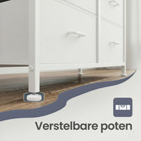 Ladekast met 7 Stoffen Lades en Metalen Frame, 28,6 x 98,1 x 85,1 cm