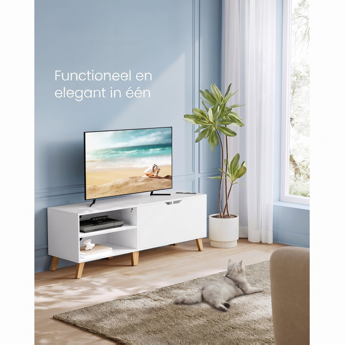 TV-meubel met 2 Deuren en Verstelbare Planken voor Tv's tot 60 Inch