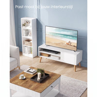 Wit TV-meubel met Deur en 2 Open Vakken, 120 cm