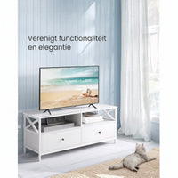 TV-meubel met 2 Lades en 2 Open Vakken, 120 cm