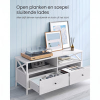 TV-meubel met 2 Lades en 2 Open Vakken, 120 cm