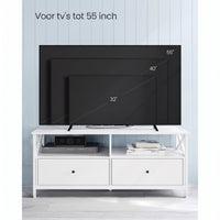 TV-meubel met 2 Lades en 2 Open Vakken, 120 cm