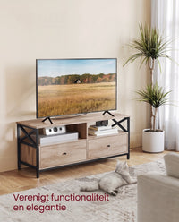 TV-meubel met 2 Lades en 2 Open Vakken, 120 cm