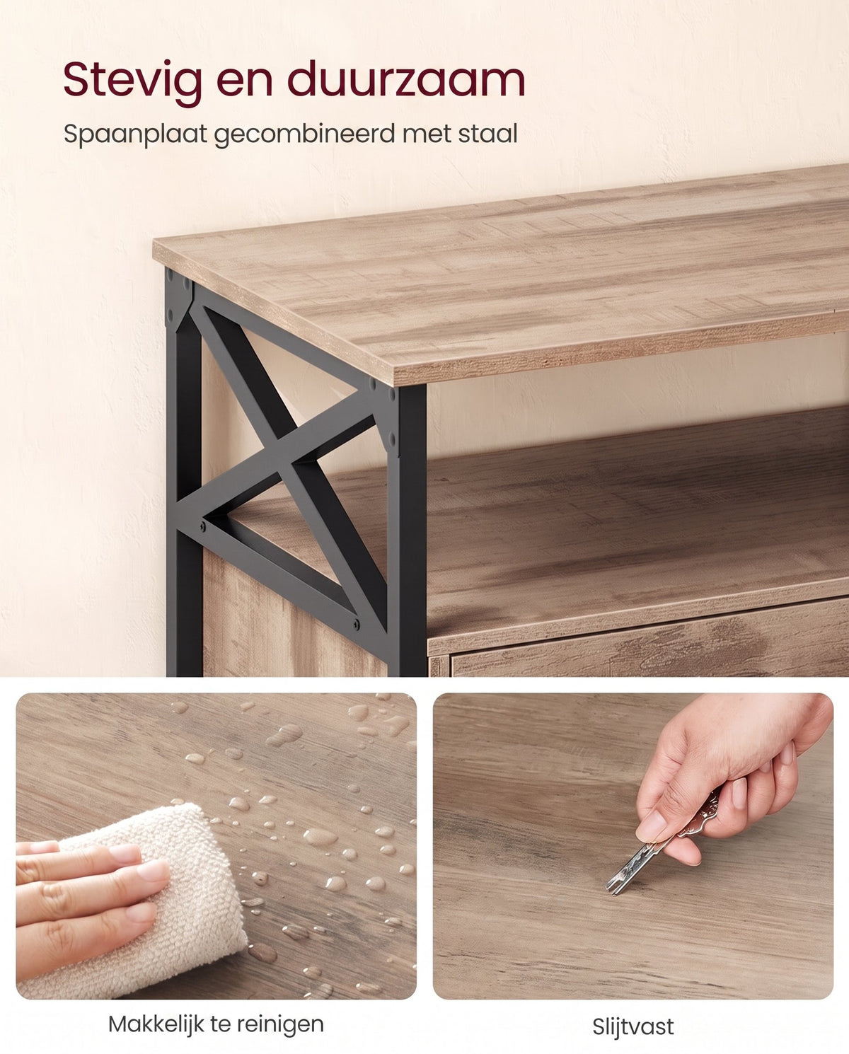 TV-meubel met 2 Lades en 2 Open Vakken, 120 cm