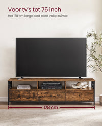TV-meubel met 3 Lades en 3 Open Vakken, 178 cm