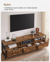 TV-meubel met 3 Lades en 3 Open Vakken, 178 cm