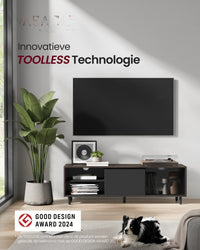 TV-meubel met Geribbeld Glas en Montage zonder Gereedschap, 140 cm