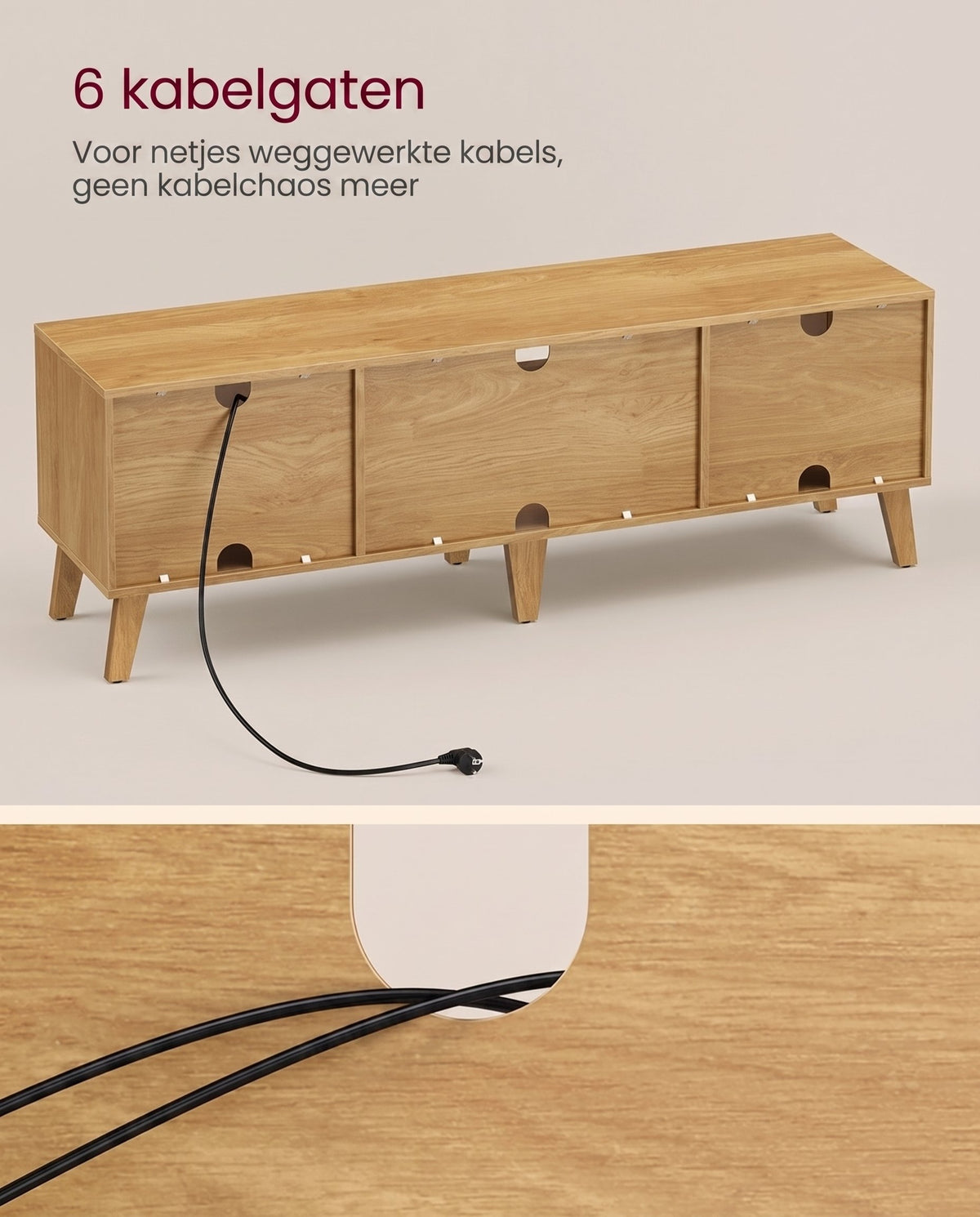 TV-meubel met Verstelbare Plank voor Tv's tot 65 Inch, 147 cm