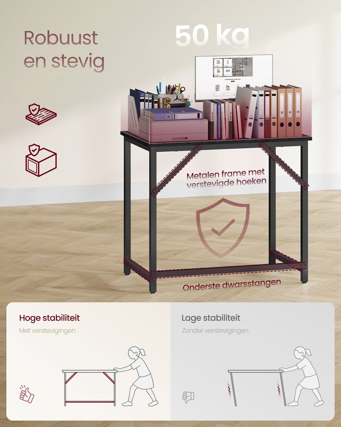 Bureau met Stalen Frame en Industrieel Design