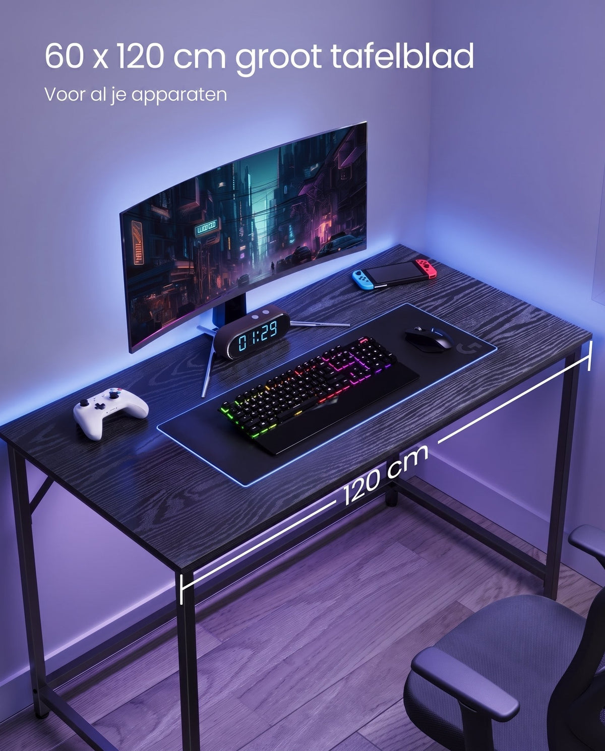 Bureau met Stalen Frame en Industrieel Design