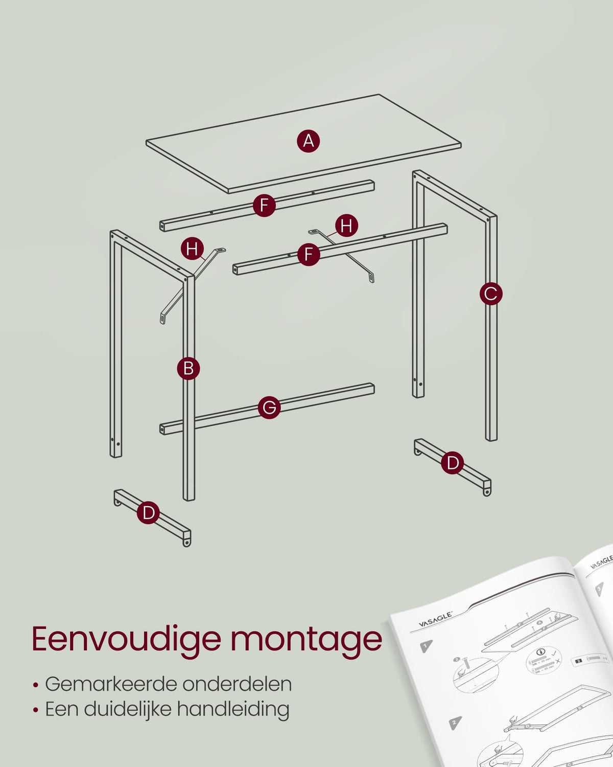 Bureau met Stalen Frame en Industrieel Design