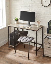 Bureau met 2 Planken en Stalen Frame, Industrieel Design