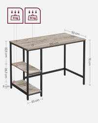 Bureau met 2 Planken en Stalen Frame, Industrieel Design