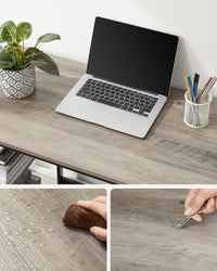 Bureau met 2 Planken en Stalen Frame, Industrieel Design