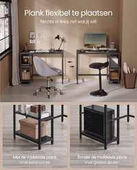 Bureau met 2 Planken en Stalen Frame, Industrieel Design