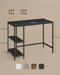 Bureau met 2 Planken en Stalen Frame, Industrieel Design