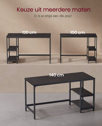 Bureau met 2 Planken en Stalen Frame, Industrieel Design