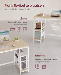 Bureau met 2 Planken en Stalen Frame, Industrieel Design