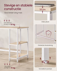 Bureau met 2 Planken en Stalen Frame, Industrieel Design