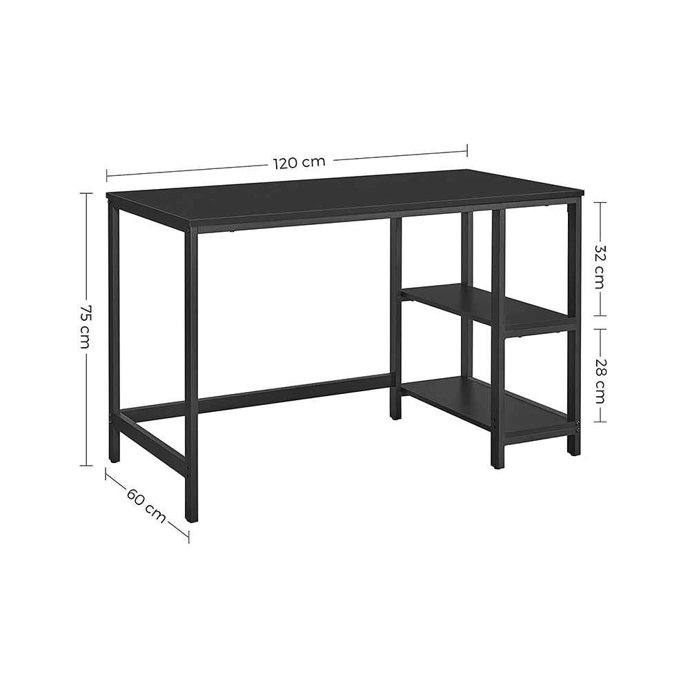 Bureau met 2 Planken en Stalen Frame, Industrieel Design