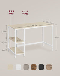 Bureau met 2 Planken en Stalen Frame, Industrieel Design