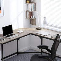 L-vormig Hoekbureau met Stalen Frame en Kabeldoorvoer