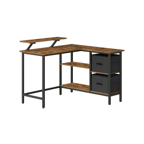 L-vormig bureau bruin 115 cm