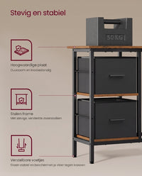 L-vormig Hoekbureau met 2 Lades en Verstelbare Plank, 135 x 105 cm