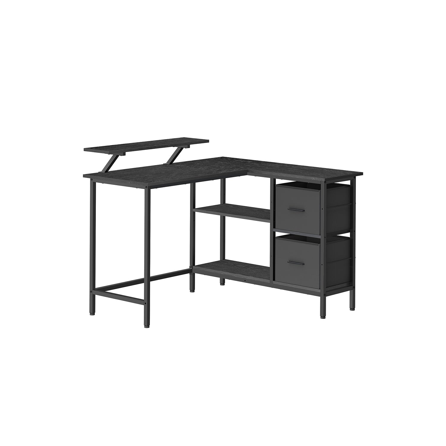 L-vormig bureau zwart 115 cm