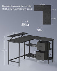 L-vormig bureau monitorstandaard