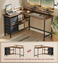 L-vormig bureau bruin 135 cm
