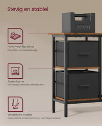 L-vormig Hoekbureau met 2 Lades en Verstelbare Plank, 135 x 105 cm