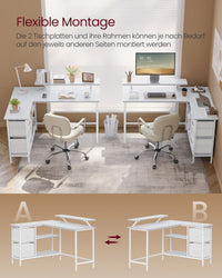 L-vormig bureau wit detail