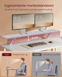 L-vormig Hoekbureau met 2 Lades en Verstelbare Plank, 135 x 105 cm
