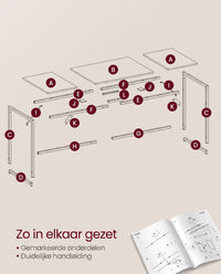 Bureau met Stalen Frame en Industrieel Design