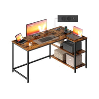 L-vormig hoekbureau bruin