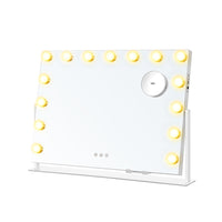 Make-upspiegel met 15 Ledlampen, USB-poorten en 10x Vergrotende Spiegel, 58 x 43 cm