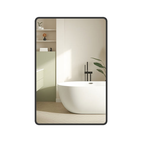 Wandspiegel met Aluminium Frame en Veiligheidsfolie, 91 x 61 cm