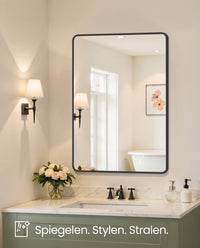 Wandspiegel met Aluminium Frame en Veiligheidsfolie, 91 x 61 cm