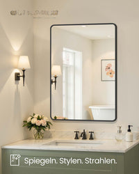 Wandspiegel met Aluminium Frame en Veiligheidsfolie, 91 x 61 cm